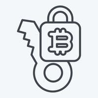 Icon Private Key. related to Cryptocurrency symbol. line style vector