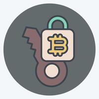 Icon Private Key. related to Cryptocurrency symbol. color mate style vector