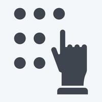 Icon Touch Password. related to Cryptocurrency symbol. glyph style vector