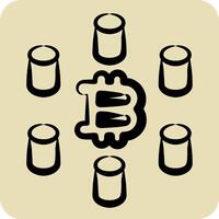 Icon Computing Cluster. related to Cryptocurrency symbol. hand drawn style vector