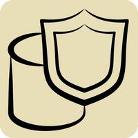 Icon Secure Data Storage. related to Cryptocurrency symbol. hand drawn style vector
