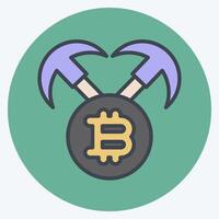 Icon Mining Hardware. related to Cryptocurrency symbol. color mate style vector