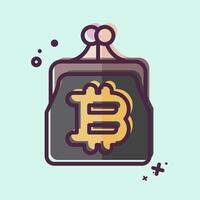 Icon Bitcoin Wallet. related to Cryptocurrency symbol. MBE style vector