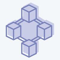 Icon Blockchain. related to Cryptocurrency symbol. two tone style vector