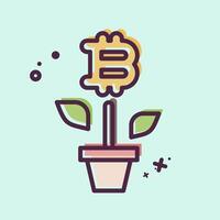 Icon Bitcoin Farm. related to Cryptocurrency symbol. MBE style vector