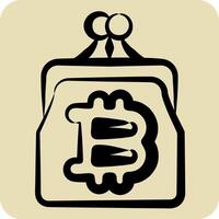 Icon Bitcoin Wallet. related to Cryptocurrency symbol. hand drawn style vector