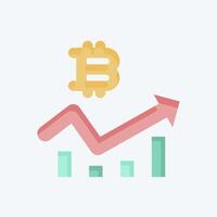 Icon Bitcoin Chart. related to Cryptocurrency symbol. flat style vector