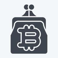 Icon Bitcoin Wallet. related to Cryptocurrency symbol. glyph style vector
