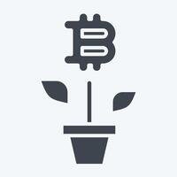 Icon Bitcoin Farm. related to Cryptocurrency symbol. glyph style vector
