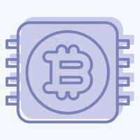 Icon CPU Mining. related to Cryptocurrency symbol. two tone style vector