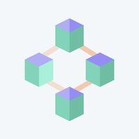 Icon Blockchain. related to Cryptocurrency symbol. flat style vector