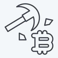 Icon Bitcoin Mining. related to Cryptocurrency symbol. line style vector
