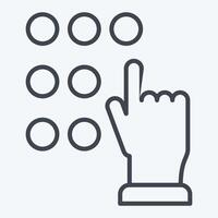 Icon Touch Password. related to Cryptocurrency symbol. line style vector