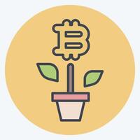 Icon Bitcoin Farm. related to Cryptocurrency symbol. color mate style vector