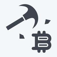 Icon Bitcoin Mining. related to Cryptocurrency symbol. glyph style vector