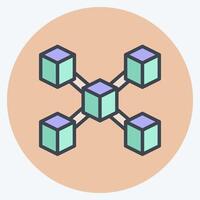Icon Node. related to Cryptocurrency symbol. color mate style vector