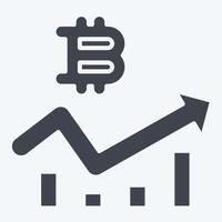Icon Bitcoin Chart. related to Cryptocurrency symbol. glyph style vector