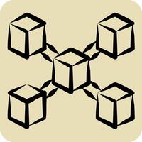 Icon Node. related to Cryptocurrency symbol. hand drawn style vector