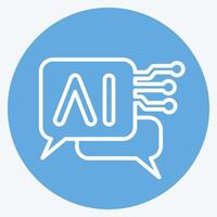 Icon Chat Bot 2. related to Artificial Intelligence symbol. blue eyes style vector