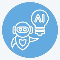 Icon AI Idea. related to Artificial Intelligence symbol. blue eyes style vector
