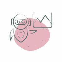 Icon AI Image. related to Artificial Intelligence symbol. Color Spot Style vector
