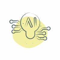 Icon Smart Ideas. related to Artificial Intelligence symbol. Color Spot Style vector