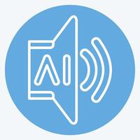 Icon AI Sound 2. related to Artificial Intelligence symbol. blue eyes style vector
