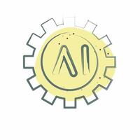 Icon AI Tools. related to Artificial Intelligence symbol. Color Spot Style vector