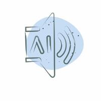 Icon AI Sound 2. related to Artificial Intelligence symbol. Color Spot Style vector