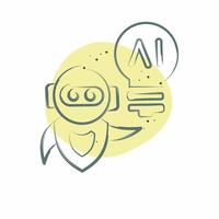 Icon AI Idea. related to Artificial Intelligence symbol. Color Spot Style vector