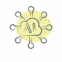 Icon Connectivity. related to Artificial Intelligence symbol. Color Spot Style vector