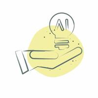 Icon Idea. related to Artificial Intelligence symbol. Color Spot Style vector