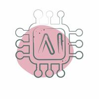 Icon AI Chips. related to Artificial Intelligence symbol. Color Spot Style vector