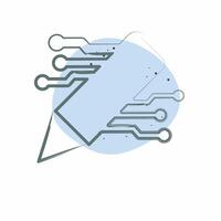 Icon AI Content Writing. related to Artificial Intelligence symbol. Color Spot Style vector