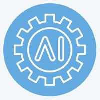 Icon AI Tools. related to Artificial Intelligence symbol. blue eyes style vector