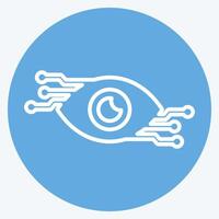 Icon Computer Vision. related to Artificial Intelligence symbol. blue eyes style vector