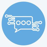 Icon Chat Bot. related to Artificial Intelligence symbol. blue eyes style vector