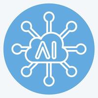 Icon Connectivity. related to Artificial Intelligence symbol. blue eyes style vector