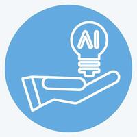 Icon Idea. related to Artificial Intelligence symbol. blue eyes style vector