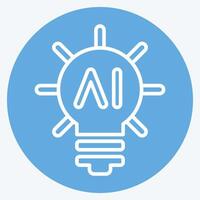 Icon Innovation. related to Artificial Intelligence symbol. blue eyes style vector