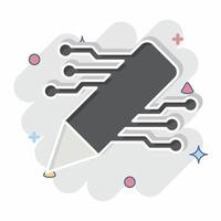 Icon AI Content Writing. related to Artificial Intelligence symbol. comic style vector