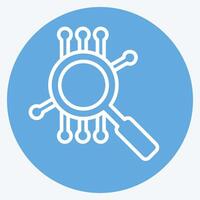 Icon Smart Search. related to Artificial Intelligence symbol. blue eyes style vector