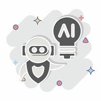 Icon AI Idea. related to Artificial Intelligence symbol. comic style vector