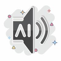 Icon AI Sound 2. related to Artificial Intelligence symbol. comic style vector
