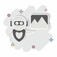 Icon AI Image. related to Artificial Intelligence symbol. comic style vector