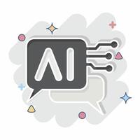 Icon Chat Bot 2. related to Artificial Intelligence symbol. comic style vector