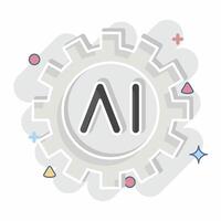 Icon AI Tools. related to Artificial Intelligence symbol. comic style vector
