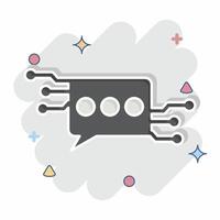 Icon Chat Bot. related to Artificial Intelligence symbol. comic style vector