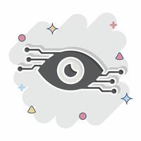 Icon Computer Vision. related to Artificial Intelligence symbol. comic style vector