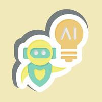 Sticker AI Idea. related to Artificial Intelligence symbol vector